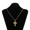 Hip Hop Iced Out Zircon 3d Cross Snake Collier Gold Silver plaqué HOMME BLING BLING GIED300G