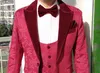 Custom-Made Peak Lapel Groomsmen One Button Groom Tuxedos Men Garnitury Ślub / Prom / Dinner Best Man Blazer (Kurtka + Spodnie + Kamizelka + Kamizelka) W81