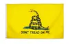 Don't Tread On Me Gadsden-Flaggenbanner zum Aufhängen für drinnen und draußen, farbbeständiges Segeltuch, Tea-Party-Flaggen, Polyester-Messingtülle, 90 x 150 cm