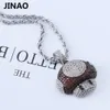 Fashion-New Fashion Iced Out Mushroom Necklace Pendant Koppar Bicolor Cubic Zircon Halsband Hip Hop Mäns smycken gåvor