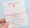 Novo fazer um cartão de desejo ajustável pulseira compasso encantos pingente romântico 7 cores corda corrente bracelete mulheres