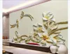 Personalizzato 3d murale carta da parati foto carta da parati Rilievo orchidea 3D soggiorno TV sfondo muro fiore e uccello murale decorativo