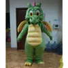 2018 Factory direct Adult stripfiguur schattige groene draak Mascotte Kostuum Halloween party costumes288F