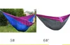 270 * 140cm Camping Hängmatta 2 Person Portabel Fallskärm Nylon Utomhus Resa Sovhängmattor med rep Swing Hanging Bed KKA6972