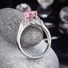 절묘한 반지 꽃 925 스털링 실버 결혼 약속 주년 기념 반지 1.25 코네티컷 팬시 핑크 다이아몬드 보석을 만든