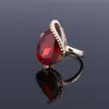 Afryki Koraliki Zestaw Biżuterii Czerwony Kryształ Naszyjnik Kolczyki Zestaw Damska Odzieżowe Akcesoria Biżuteria Bridal Zestawy