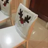 Noel Dekorasyon Elk Sandalye Kapak Noel Yemeği Dekor Kumaşlar Nakış Bej Sandalye Kapak Noel Ev Süsler 50 * 60CM Dokumasız