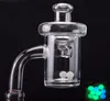 Flat Top Quartz Banger Nail 4mm Dikte Bottom Quartz Domeloze Nail met Glas UFO Carb Cap voor glazen waterpijp