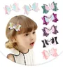 3 '' glitter lederen eland eenhoorn bogen mooie baby cartoon haarclips voor prinses meisjes handgemaakte haargrips