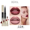 Derol Vattentät Matt Läppstift Pencil Lip Liner Makeup Contour Tint Sexig Röd Matt Långvarig Fuktgivare Lipliner Kosmetika