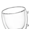 Bicchieri trasparenti Tazze da caffè Set Tazze Birra Drink Tazza da ufficio Tazza doppia in vetro Tazze stile semplice