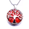 Fashion Natural Stone Turuoise Tree of life Necklace opal pink crystal life tree necklace for women jewelry