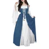 Fashion-Hot Summer Roupas Mulheres Vestido Medieval Renascença Renascimento Tornod Comprimento Vestido Traje Preto Festa Elegante Vestidos Vintage