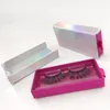 25mm 3D mink cílios feitos sob encomenda próprio marca de vison pilha caixa de embalagem gaveta de corrediça papel holográfico cílios Caixa