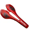 Cykling Saddle Full Carbon Fiber Mountain Bike Saddle Road Cykelkudde Röda cykeldelar MTB 275 * 143mm