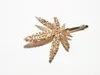 S628 Europe Mode Bijoux Rhinstone Feuille D'érable Barrette Épingle À Cheveux Pince À Cheveux Épingle À Cheveux Une Pièce Barrette Cheveux Accessoires