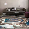 Teppich Schlafzimmer Mode Modernes abstraktes Wohnzimmer Marmor Blau Weißgold Teppiche Küchende Matte