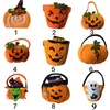 Halloween Cute Pumpkin Borse per bambini Smorfia Hallowmas Sacchi Accessori regalo Borse Borsa con coulisse Trucchi o giocattoli per bambini per feste di Halloween