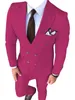 Podwójna Breasted Blue / Beige / Wine / Gray / Red Groom Tuxedos Peak Lapel Mężczyźni Garnitury 2 Sztuki Wedding / Prom / Dinner Blazer (Kurtka + Spodnie + Krawat) W914