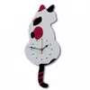 Weiß Schwarz Wagging Tail Cat Design Wanduhr Kinder Schlafzimmer Wand Dekoration Einzigartiges Geschenk Kreative Cartoon Stumm DIY Clock2260