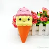 16cm Jumbo Squishy Ice Cream Cone Smile Squishies Big Doft Slow Rising Phone Straps DHL Gratis frakt