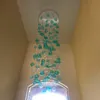 Long Staircase Bolha Iluminação Lâmpadas Modernas Art Deco Mão Brota Lustre Candelabro Estilo Europeu LED Rodada Rodada Lustres Montados
