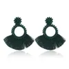 Mode- glands boucles d'oreilles pendantes perles rondes boucles d'oreilles lustre femmes Bohême National bijoux neuf couleurs noir blanc rouge vert gris