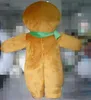 2018 Fábrica Hot Custom Made Brown Gingerbread Man Mascot Costume com um lenço verde para adultos usarem