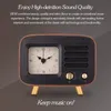 IALJ Top Retro Alarm Clocks Bluetooth Högtalare Roman Numbers Silent Wood Analog Desktop Clock W uppladdningsbar Stereo HD Soun274C