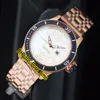 New Master Compasser Q2018470 Swiss 585 Quartz Black Dial Mens Watch Rose Gold Two Tone Black Steel Bracel Sapphire Watches Pure_time.