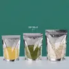 400 stks Mylar Stand Up Aluminiumfolie Clear Pakket Pack Zakken voor Voedsel Koffie Opslag Hersluitbare Zip Lock Verpakking zak groothandel