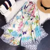 Fashion- silky high quality female spring and summer printing and butterfly design silk scarves are free of transportation costs