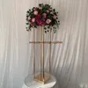 Nouveau style vente en gros de mariage en métal grand support de fleur en or pilier pièce maîtresse de Table senyu0470
