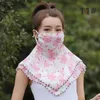 US stock Summer Sun Protection Face mask Women's Scarf Chiffon Outdoor Driving Cycling Masks Sunshade Neck Sunscreen Mask Silk FY6133