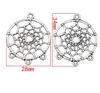 100 sztuk Antique Silver Plated DreamCatcher Charms Złącze Do Biżuterii Dokonywanie Bransoletka Naszyjnik Ustalenia DIY Handmade 34x28mm