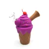 Hookah Ice Cream Pattern Mini Bubbler Silicone-rokende buizen Waterleidingen Meerdere kleuren Siliconen Oliereilingen Bongs Hookahs Glazen Kom