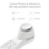 Bärbar ansiktsmassage Skönhetsutrustning Photon LED Färg Ljusterapi 3MHz Ultraljuds ansikte Spa Skin Föryngring Skin Whiten