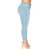 Romacci mulheres plus size jeans rasgados 5xl 6xl 7xl slim denim destruído buraco de cintura alta calça jeans casuais lápis calças calças mx190712