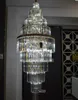 الحديثة الفاخرة الذهبية ثريا كريستال K9 كريستال للسلم بهو الفندق مزدوجة الطابق كريستال D60cm LED مصباح مضمون 100٪