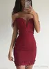 2019 Sexy Dark Red Burgundy Mini Short Cocktail Dress Sheath Appliques Holiday Club Homecoming Party Dress Plus Size Custom Make