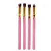 Os mais populares profissionais 4pcs Escovas para Eye Makeup cabelo sintético Eyeshadow Brushes Set + Rodada Madeira Tubo Handle 500set