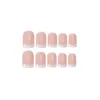 24Pcs Natural French Short False Nails Pink Acrylic Classical Full Artificial Nails for Home Office faux ongles7718428