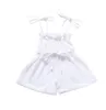 Infant Girls Summer Romper Toddler veterbogen Suspender Algehele kinderen Katoen Jumpsuits Fashion Baby Girl Onesie Y2097