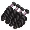 Cheveux Péruviens Corps Vague Profonde Bouclés Vague Lâche Bundles Brésiliens de Cheveux Humains Avec Fermeture Vague D'eau Cheveux Tisse 4pcs Avec 13 * 4 Dentelle Frontale