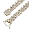 14mm 16-30Inches Straight Edge Diamonds Cuban Link Chain Necklace Gold Silver Color Iced Out Cubic Zirconia Hiphop Style Men Jewel173m