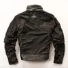 Locomotive Genuine Leather Jackets with Diagonal Zipper Good Feedback Motorcycle Suit Ykk Keep Warm