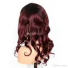 OMBRE 1B 99J Human Hair Koronkowe peruki z dziecięcymi włosami Brazylijskie Virgin Lose Wave Wine Red Burgundia Pełna koronkowa peruka dla czarnych kobiet 8303630