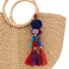 Bag Charm Tassel Keychains Pompom Keyring With Mirror Charms för kvinnor Trendy Bag Hängande färgglada smycken5752486