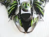 Eftermarknadsfeedningssats för Kawasaki Ninja ZX-6R 2009 2010 2011 2012 Green Flames Body Fairing Set 2009-2012 ZX6R ZX 6R 636 ZX636