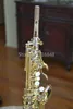 Ny Jupiter JPS-847 B Flat Sopran Saxofon Mässing Musikinstrument Silverpläterad Kroppsguldlack Key Sax med fallmunstycke